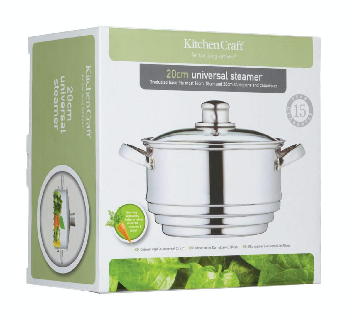 DAMPFER Dampfgarer Universal - ø 20 cm - Silberfarben, Metall (20cm)