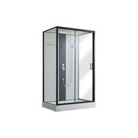 DUSCHKABINE Massagedusche - 120 x 80 x 215 cm - Regendusche & Handbrause - PRIMEA - Schwarz, Metall (80/120/215cm) - Vente-Unique