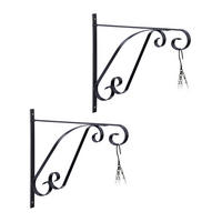 2XBLUMENAMPELHALTERUNG - Schwarz, Metall (30/28/2cm) - Relaxdays