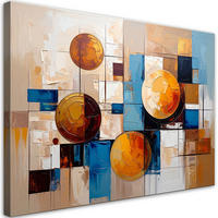 LEINWANDBILD Geometrische bunte Formen 120x80cm - Beige, Textil (120/80cm) - Feeby