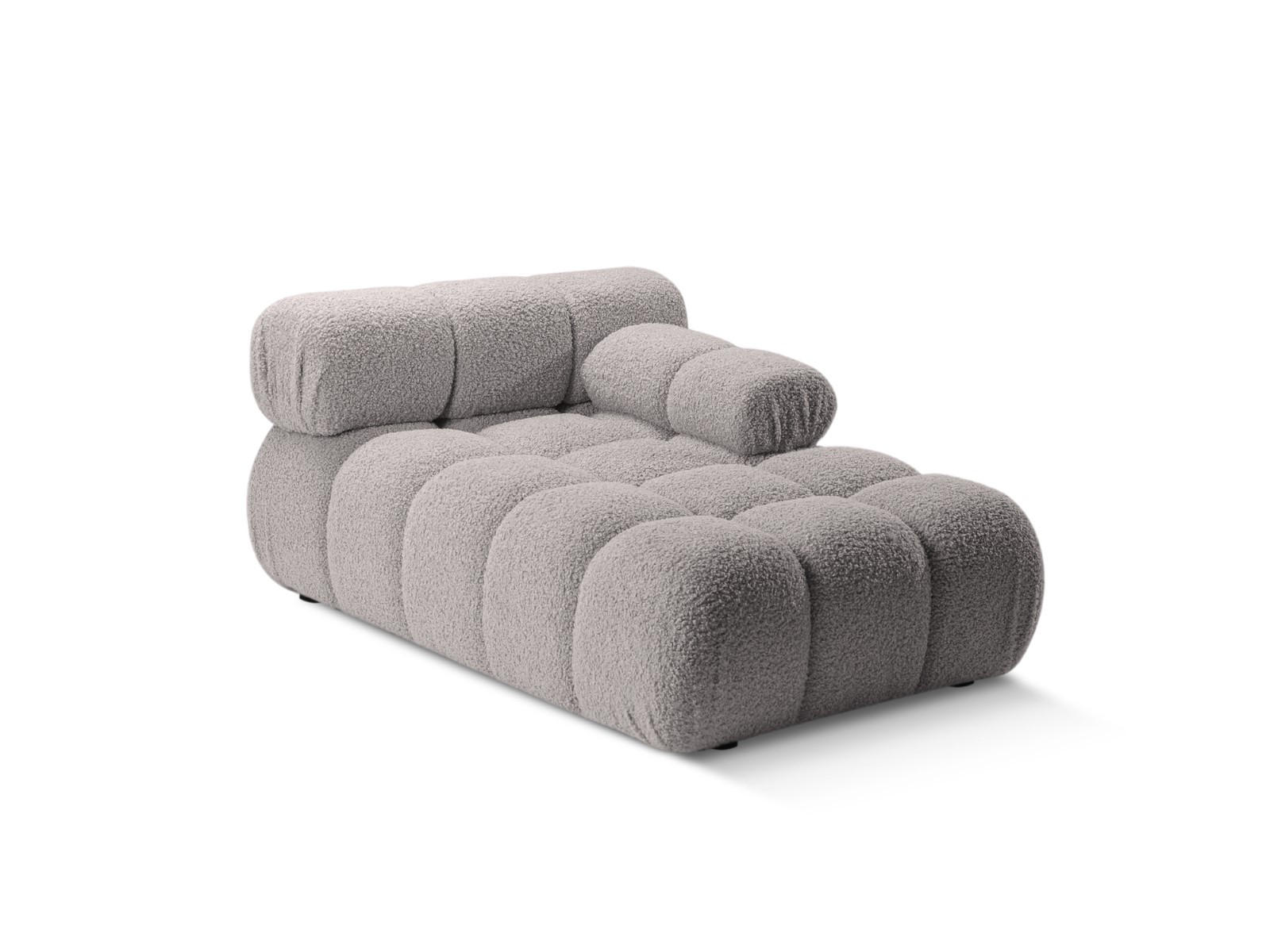 CHAISELONGUE rechts Bellis aus Boucle hellgrau - Hellgrau, Textil (94/70/155cm) - Micadoni