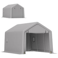CARPORT DE-12661 300/520 cm 140 g/m² mit Rolltür Grau - Grau, Metall (300/275/520cm) - ComfortXL