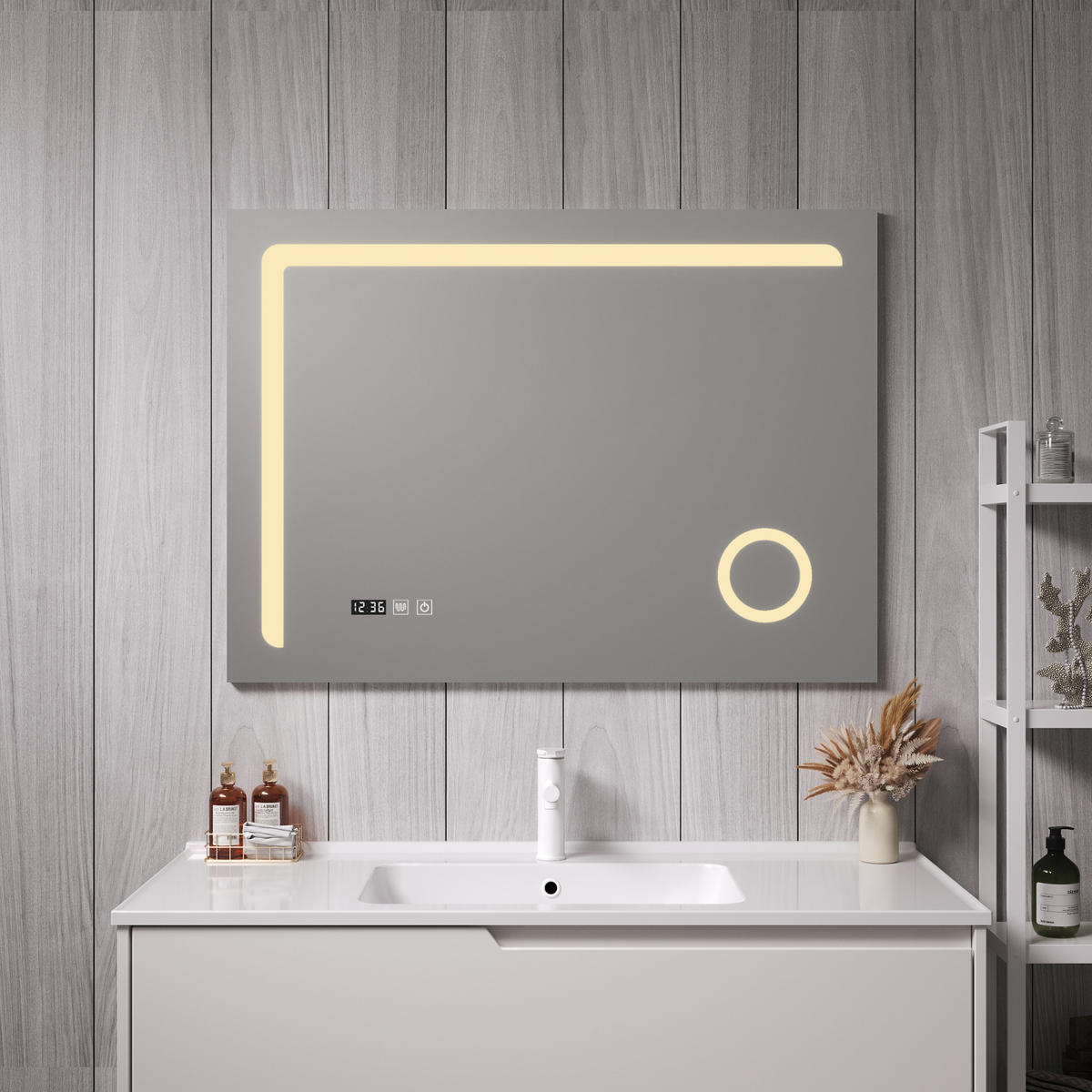 BADEZIMMERSPIEGEL Chambave - Silberfarben, Glas/Metall (100/70/3cm) - pro.tec