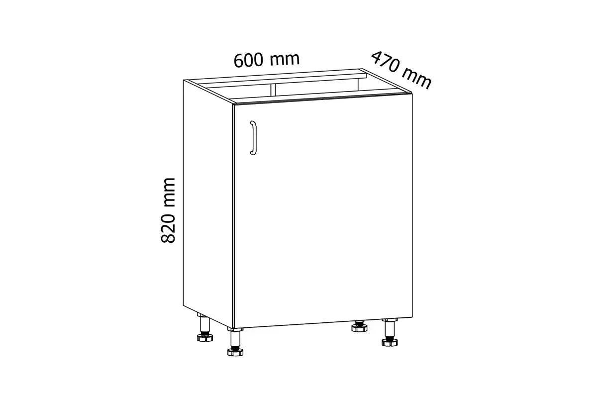 SPÜLENUNTERSCHRANK – 60 cm – D60Z-P – Velmora – Weiß / Weiß Hochglanz – Türanschlag rechts - Weiß Hochglanz, Holzwerkstoff (60/82/47cm) - ROYAL24_MARKT