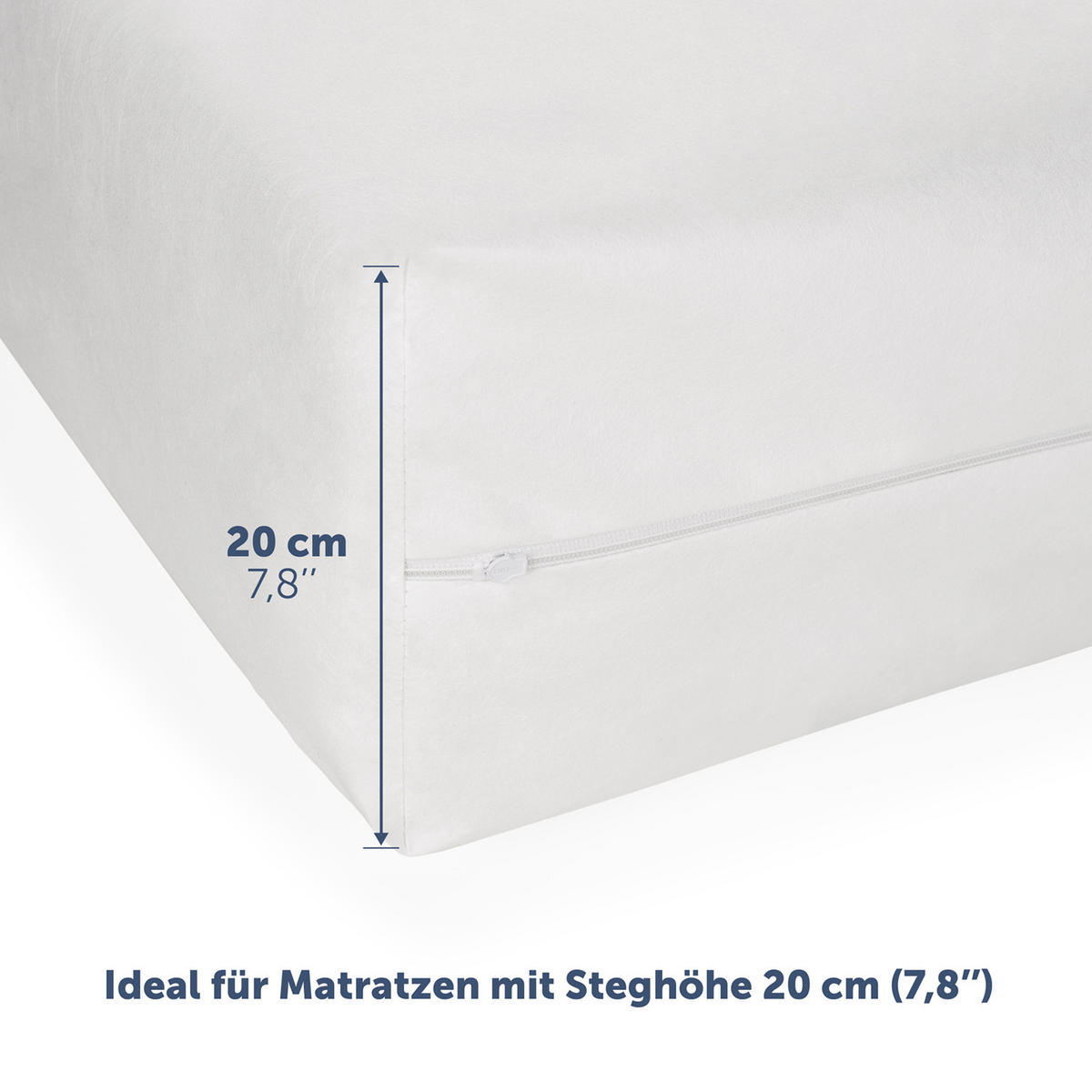 ALLERGIKER MATRATZENBEZUG - 1er Set - 90x220x20cm Matratze - Weiß, Textil (90/220cm) - Blumtal