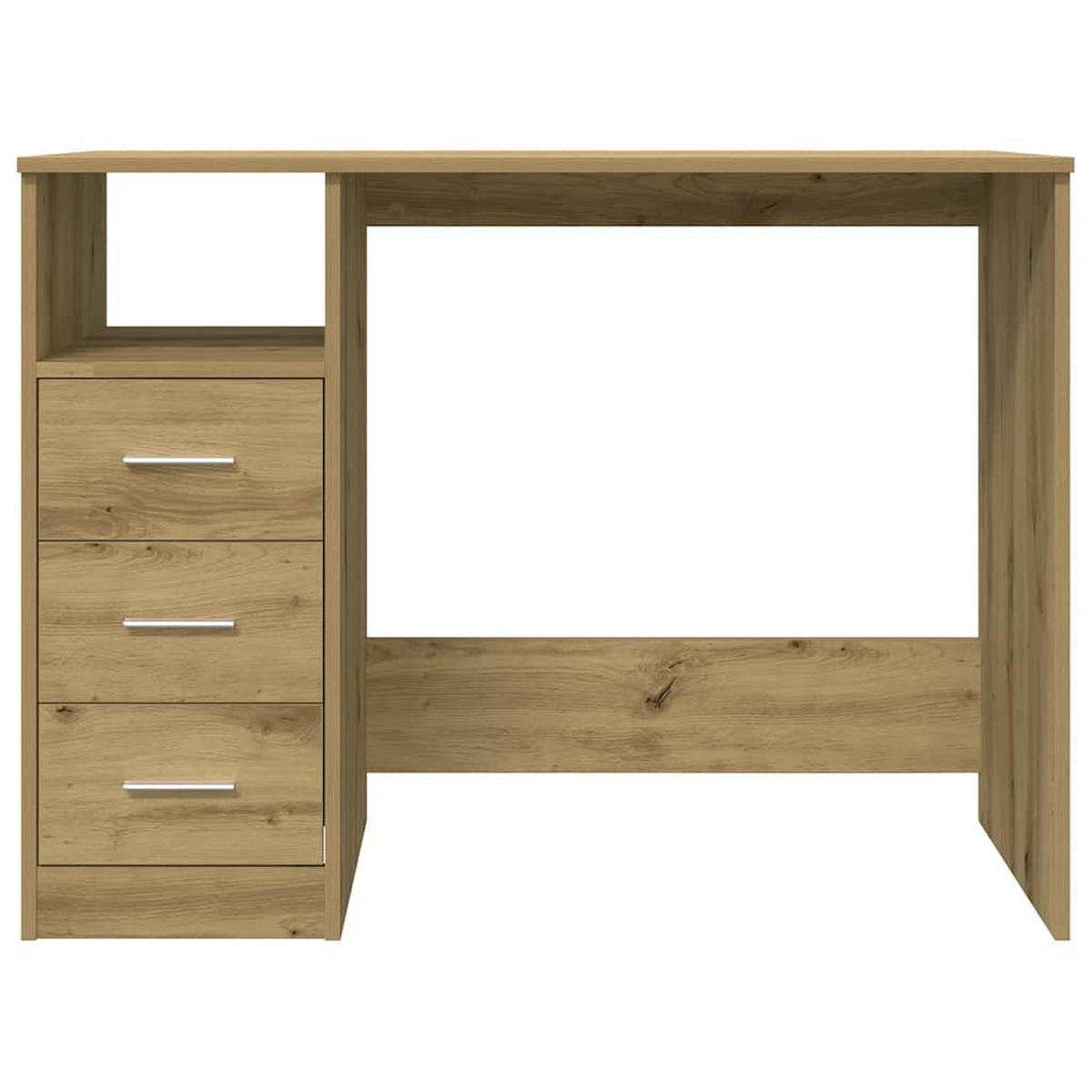 SCHREIBTISCH Modern mit 3 Schubladen 102/76/50 cm aus Holzwerkstoff Artisan-Eiche Dekor - Eiche Artisan, Holz (76/102/50cm) - vidaXL