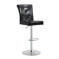 BARHOCKER DE-36795 2er-Set mit Kristallknopf-Details Schwarz - Silberfarben/Schwarz, Metall (42/125/55cm) - ComfortXL