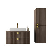 MOBILIER DE BAIE Gariano Bis III - auriu/culoare lemn de nuc, material plastic/compozit lemnos (80/42/46cm) - MIRJAN24