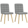 ESSZIMMERSTÜHLE 2 Stk. Hellgrau Stoff 45*54*86cm - Grau, Metall (45/86/54cm) - ZMH