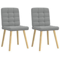 ESSZIMMERSTÜHLE 2 Stk. Hellgrau Stoff 45*54*86cm - Grau, Metall (45/86/54cm) - ZMH