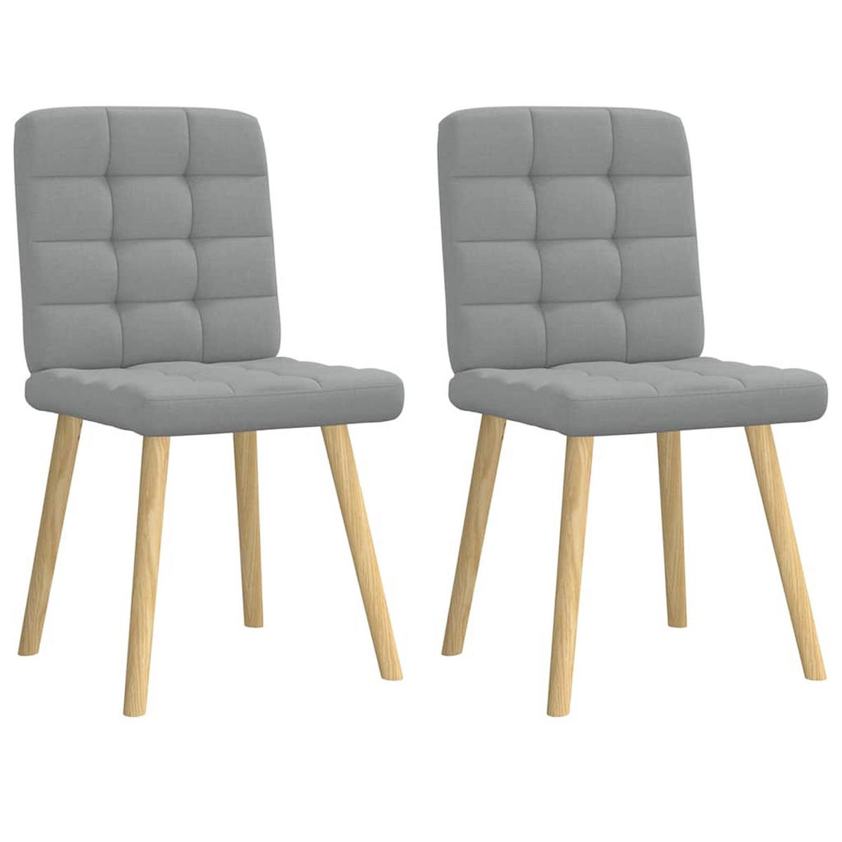 ESSZIMMERSTÜHLE 2 Stk. Hellgrau Stoff 45*54*86cm - Grau, Metall (45/86/54cm) - ZMH
