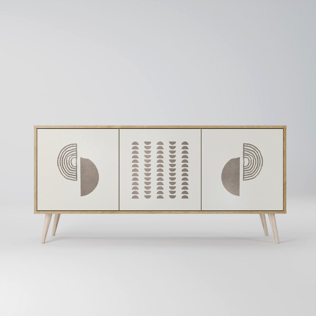 SIDEBOARD HARMONY ESSENCE, Eicheneffekt, 164,5x42x77,5 cm, 3 Türen - Eichefarben/Buchefarben, Holzwerkstoff/Buchenholz (164.5/77.5/42cm) - SpaceRebels