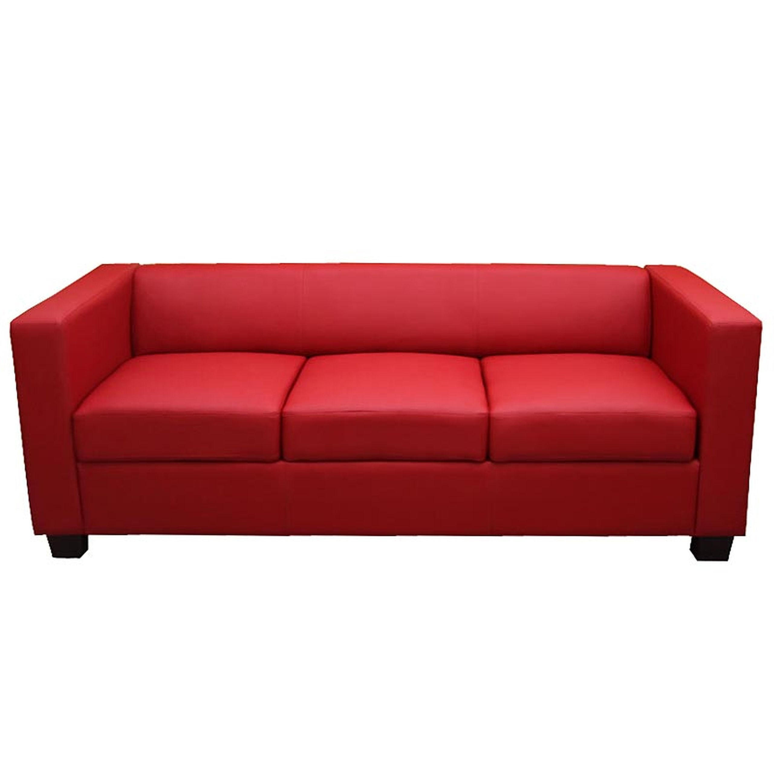 3ER SOFA Rot - Rot, Textil (191/70/75cm) - MCW