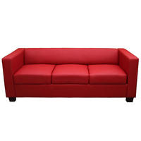 3ER SOFA Rot - Rot, Textil (191/70/75cm) - MCW