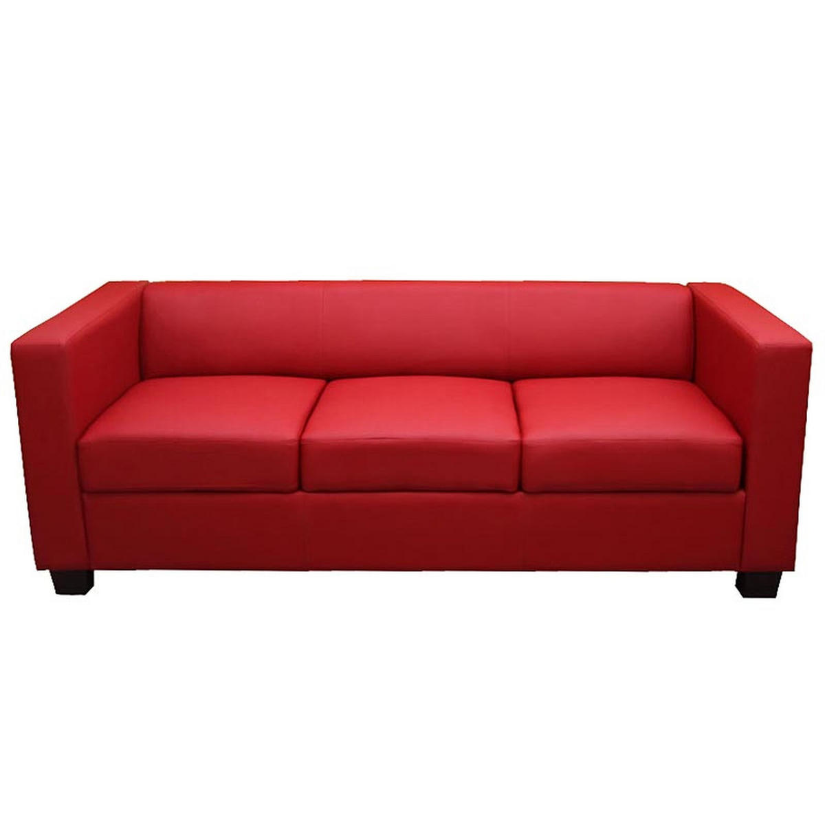 3ER SOFA Rot - Rot, Textil (191/70/75cm) - MCW