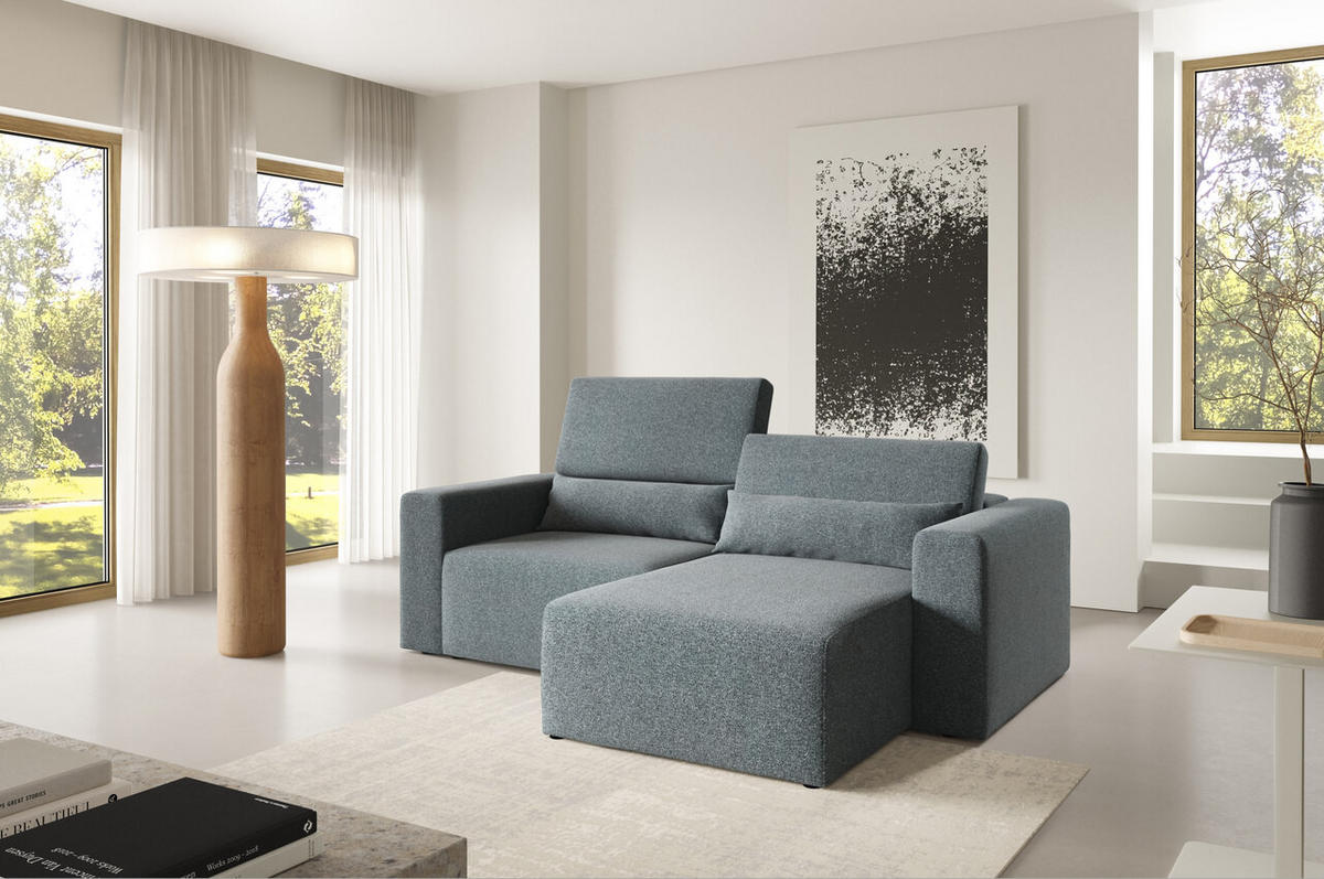 ECKSOFA Modular Premium Dunkelblau - Schwarz/Dunkelblau, Holz/Holzwerkstoff (225/172cm) - Furnisell