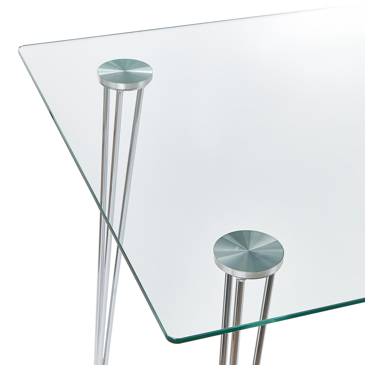 ESSTISCH 120/70/74 cm Silberfarben Rechteckig Winston - Silberfarben, Glas (120/70/74cm) - Beliani
