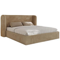 POLSTERBETT EMORA CLASSIC 140/200 - Beige Plüsch - Multipocket-Matratze - Beige, Textil (140/200cm) - MKS