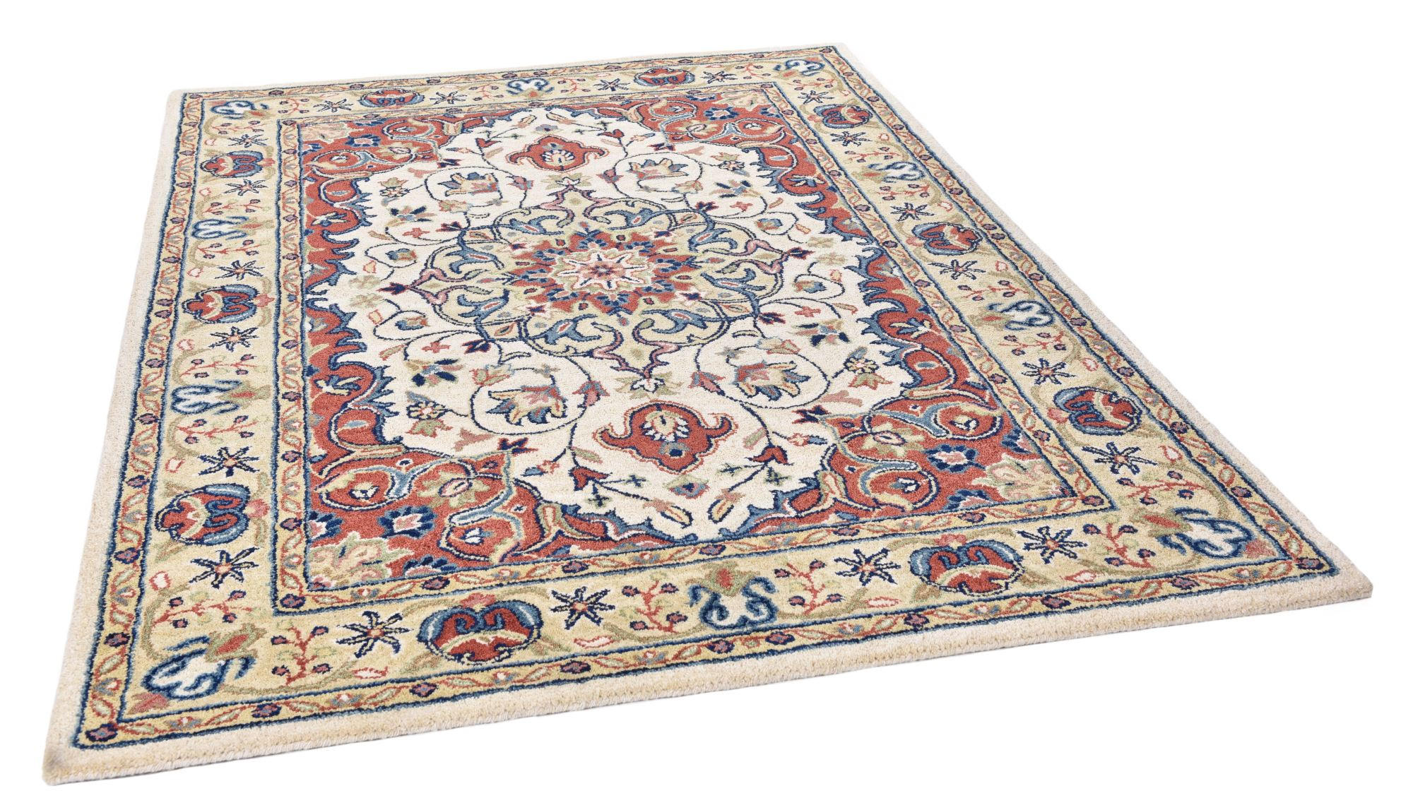 HANDTUFTTEPPICH Royal Ziegler 90x160 cm - Beige, Textil (90/160cm) - THEKO