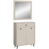 GARDEROBEN-SET NOTES 2-tlg. (B/H/T: ca. 80/190/35 cm) in sandbeige/sandbeige matt - Sandfarben, Holzwerkstoff (80/190/35cm)