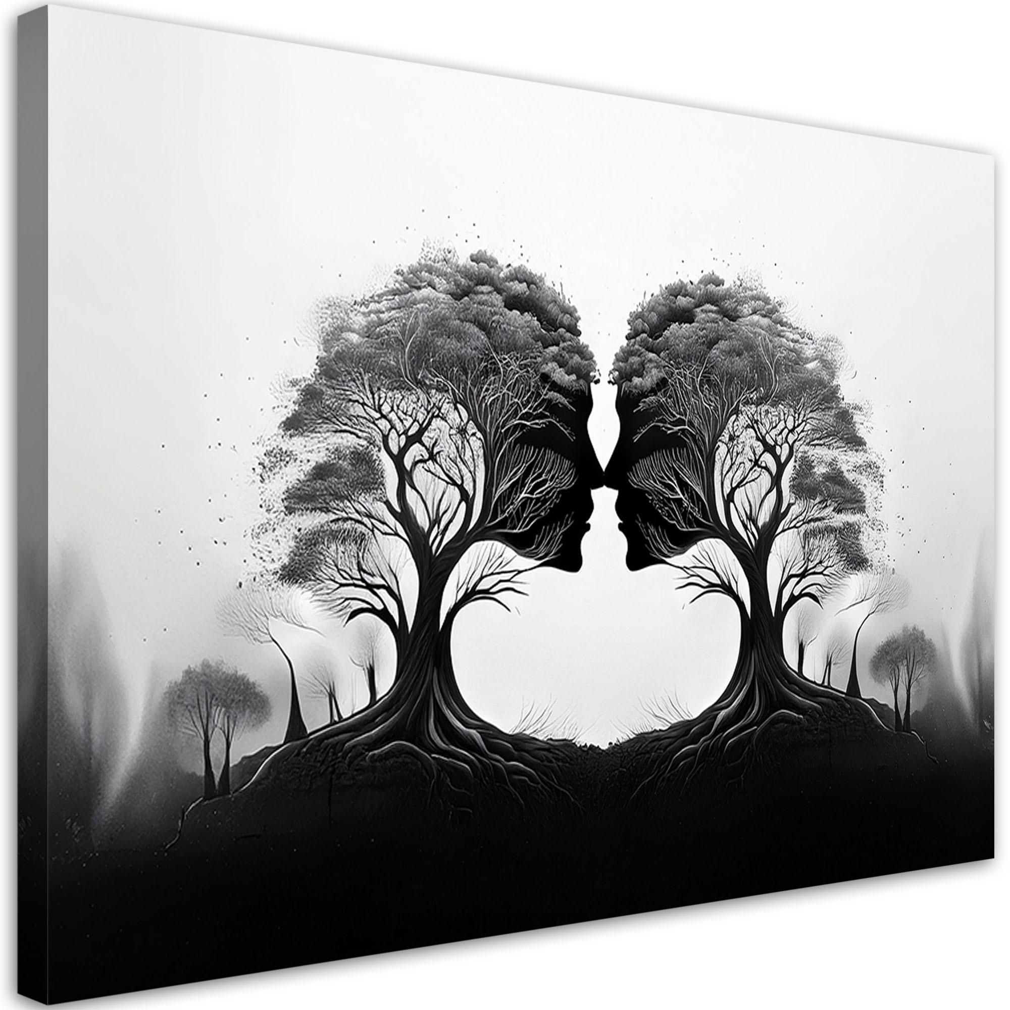 Feeby Leinwandbild Schwarz 100x70 cm
