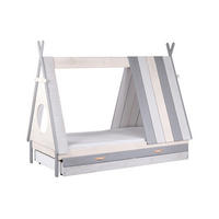 KINDERBETT Scroll in Form eines Zeltes, inkl. Lattenrost (ohne Schublade) - Grau, Holz (90/200cm) - TPFLiving