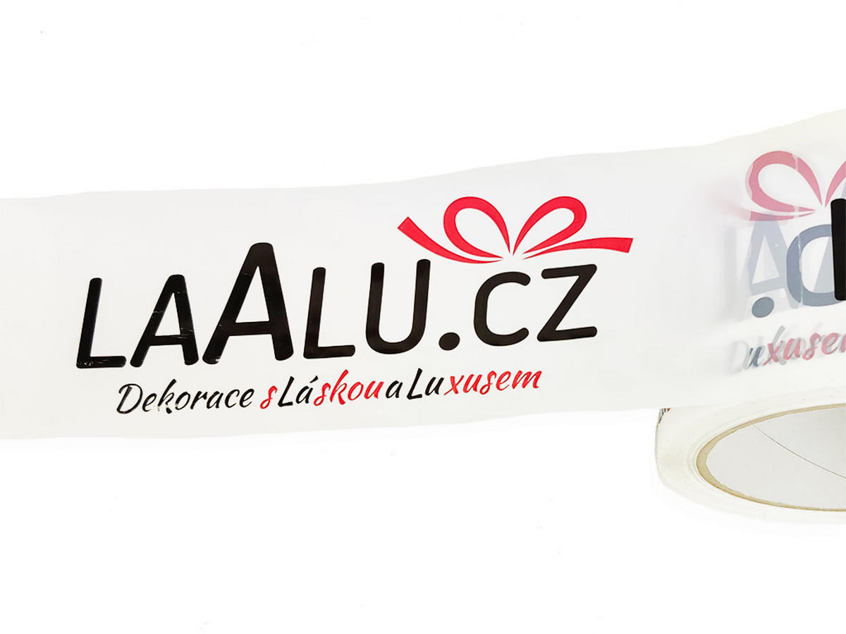 KLEBEBAND mit Logo 72 mm × 66 m - Weiß, Kunststoff (7.2/7.2/6600cm) - LAALU