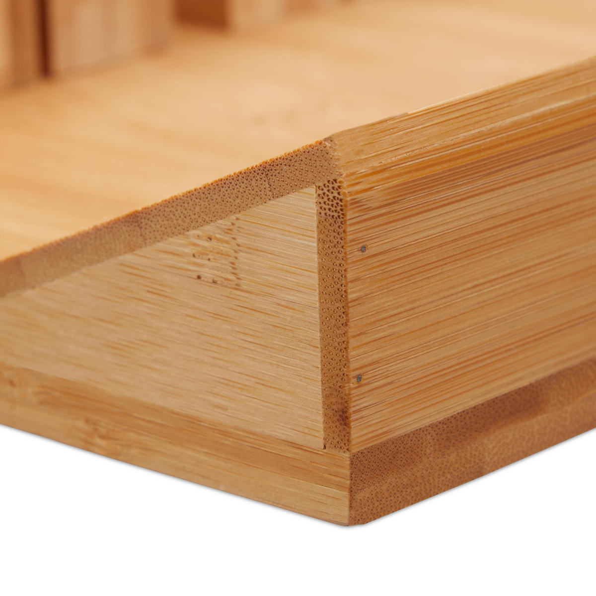 MESSERHALTER Schublade - Hellbraun, Holz (43/5/23cm) - Relaxdays