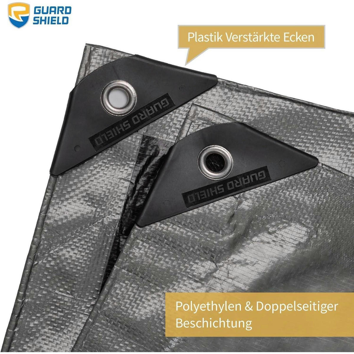 ABDECKPLANE 3 x 3 m Grau/Schwarz Wasserdicht 120g/m² - Grau, Kunststoff (30/25/3.6cm)