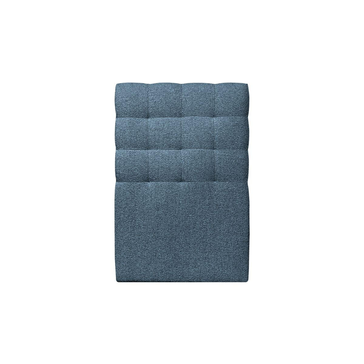 KOPFTEIL gepolstert - Gesteppt – blauer Bouclé-Stoff - 90 cm - Blau/Beige, Karton/Holz (90/120/10cm) - Sommeil de Plomb