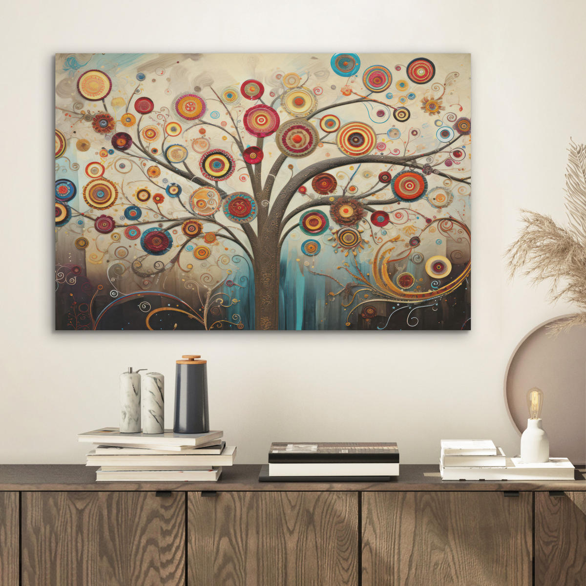 AKUSTIKBILD Baum - Baum des Lebens - Farbe Wanddeko 70x50 cm - Braun, Kunststoff (70/50/0.9cm) - MuchoWow