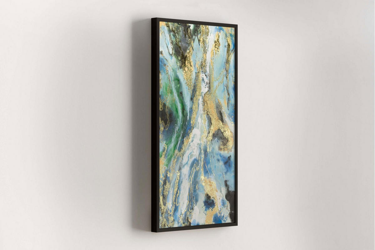 ACRYLBILD HANDGEMALT 60/120 cm - Blau/Weiß, Holz/Textil (1.7/120cm) - KUNSTLOFT