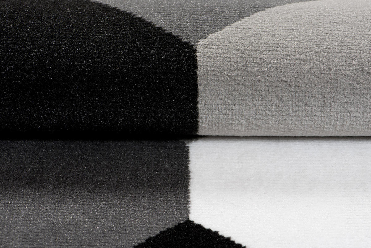 TEPPICH MAYA Grau Vierecke Geometrisch Figuren 130/190 cm - Grau, Textil (130/190cm) - Tapiso