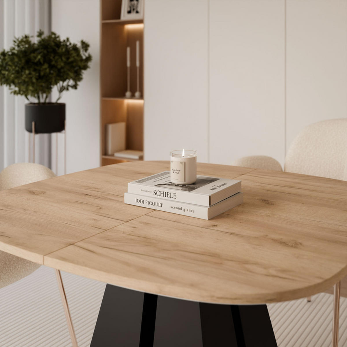 AUSZIEHTISCH ZELO 120/60/76 cm, Schwarze Eiche / Kraft-Eiche - Eiche Wotan, Holzwerkstoff/Metall (60/120/76cm) - Idohome