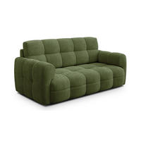 SOFA MELLOW 2,5-Sitzer, olive - Schwarz/Grün, Holz/Textil (183/87/98cm) - Courtois Laville
