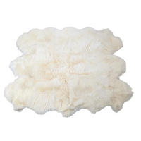 TEPPICH Schaffell-Decke 6-teilig Naturweiß/Naturbraun 190/160 cm - Weiß/Naturfarben, Fell (160/190cm) - Provellus