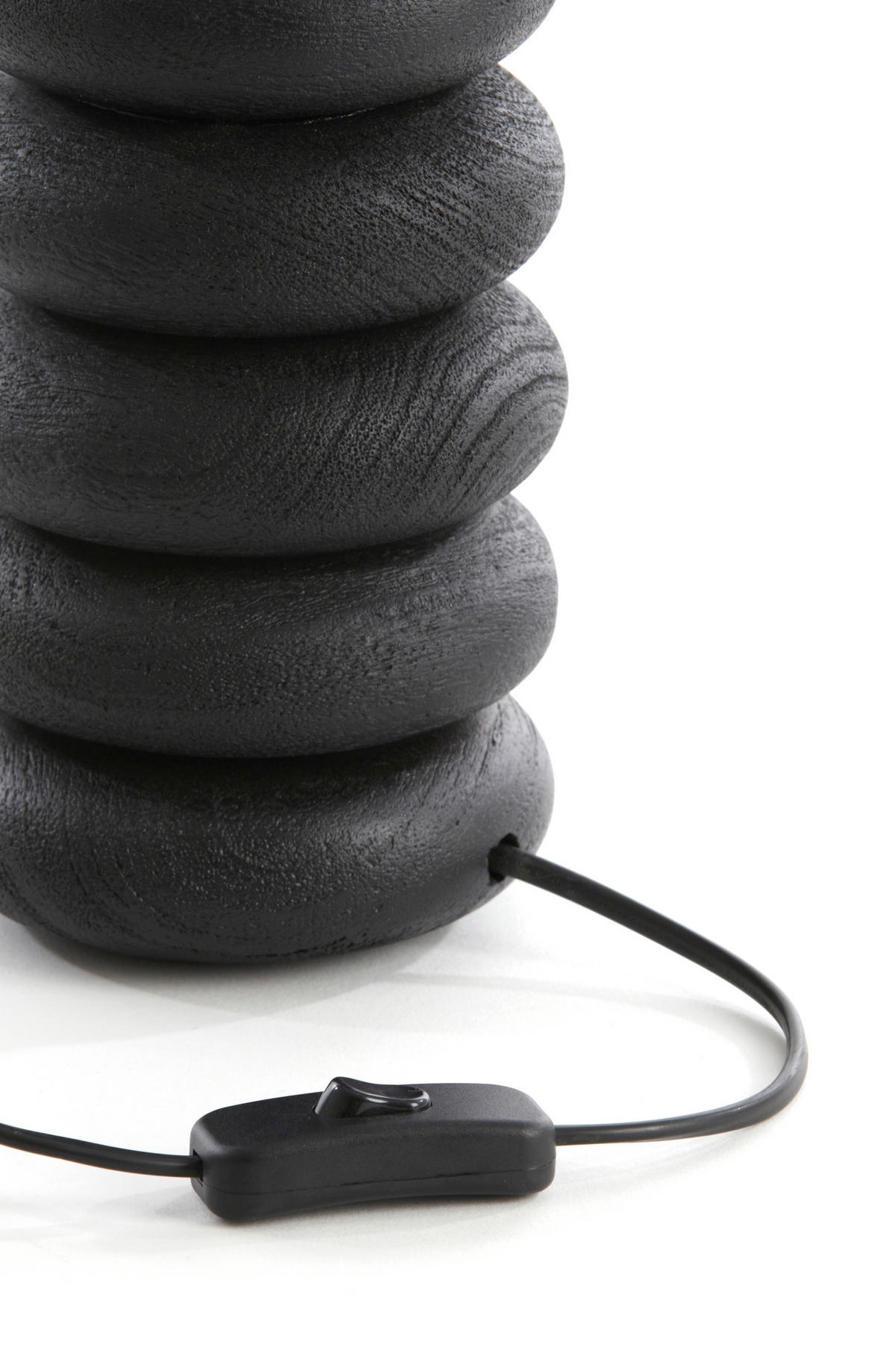 LAMPENFUSS Budongo Schwarz Ø12/21 cm - Schwarz, Holz (12/12/21cm) - Light & Living