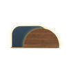 KOPFTEIL Alba mit Licht 140cm - Blau/Walnussfarben, Holz/Textil (140/60/14cm) - Woodendot