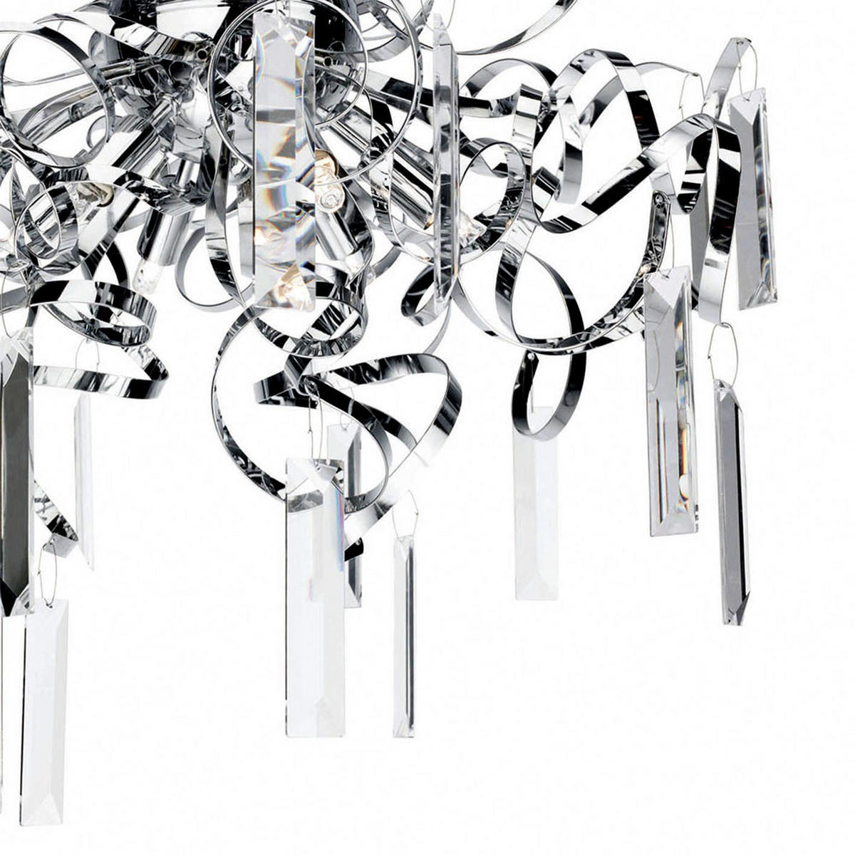 DECKENLEUCHTE Chrom Klar Glas Silber - Silberfarben, Glas (43/50/43cm)