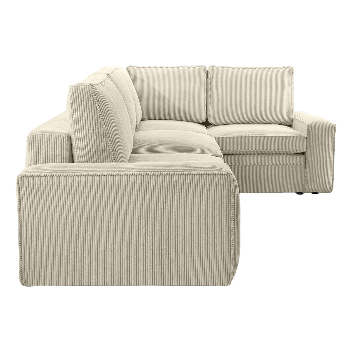 ROHOVÁ SEDACÍ SOUPRAVA FJORDI s funkcí spaní, Béžová - béžová, textil (296/196cm) - Fedve