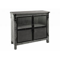 SIDEBOARD Mango 100x40x90 grau lackiert HEAVY INDUSTRY #127 - Grau, Holz (100/90/40cm) - Massivmoebel24