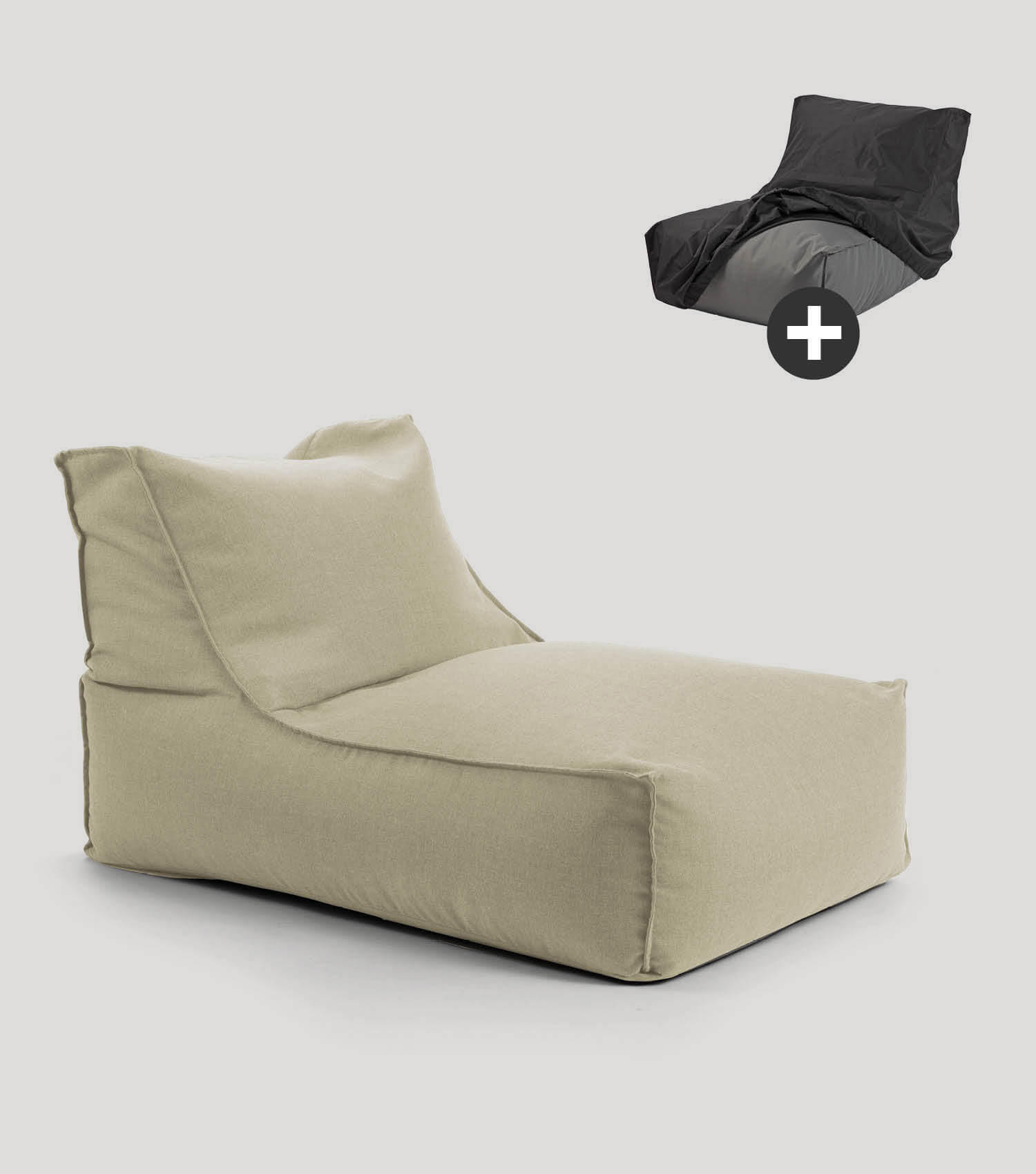 SITZSACK und Hülle Der Sundowner - Beige, Textil (65/65/100cm) - Mokebo
