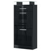 SCHUHSCHRANK Loret Front in Schwarz Hochglanz - Schwarz Hochglanz, Holzwerkstoff (46/104/23cm) - Vladon