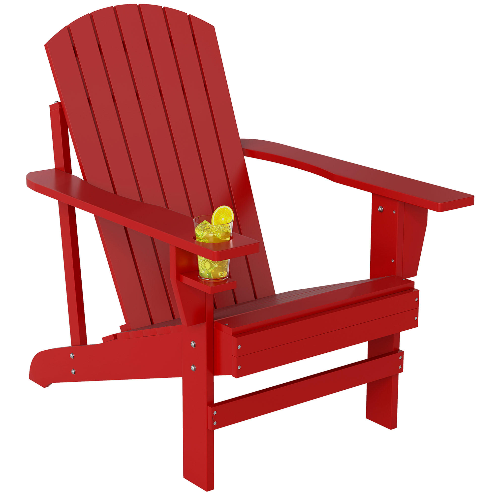 GARTENSTUHL DE-17769 mit integriertem Getränkehalter Rot - Rot, Holz (95/93/72cm) - ComfortXL