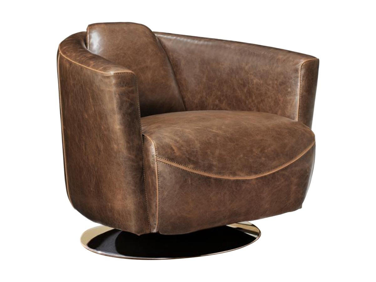 CLUBSESSEL Leder - Vintage Leder - FLORENTIN - Braun, Leder (85.5/73/78.5cm) - Vente-Unique