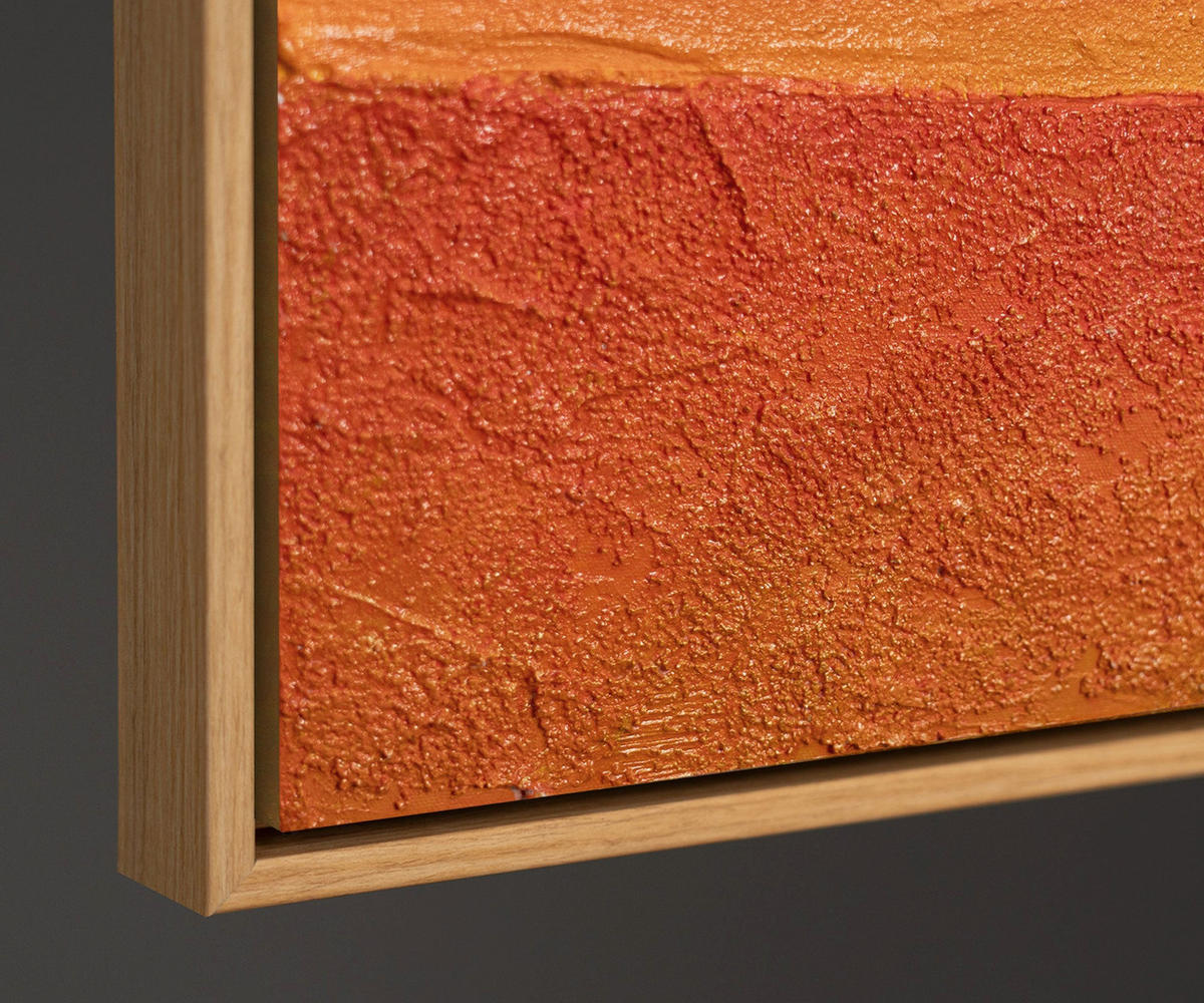 GEMÄLDE Fruchtbare Balance Schattenfugenrahmen Eichefarben 120x80 cm - Eichefarben, Holz (120/80cm) - YS-art gallery