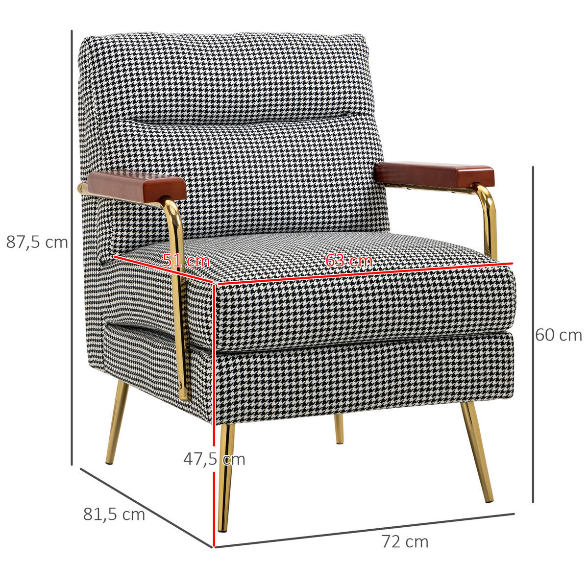 OHRENSESSEL, Relaxsessel, Polstersessel - Multicolor, Kunststoff (81.5/87.5/72cm) - HOMCOM