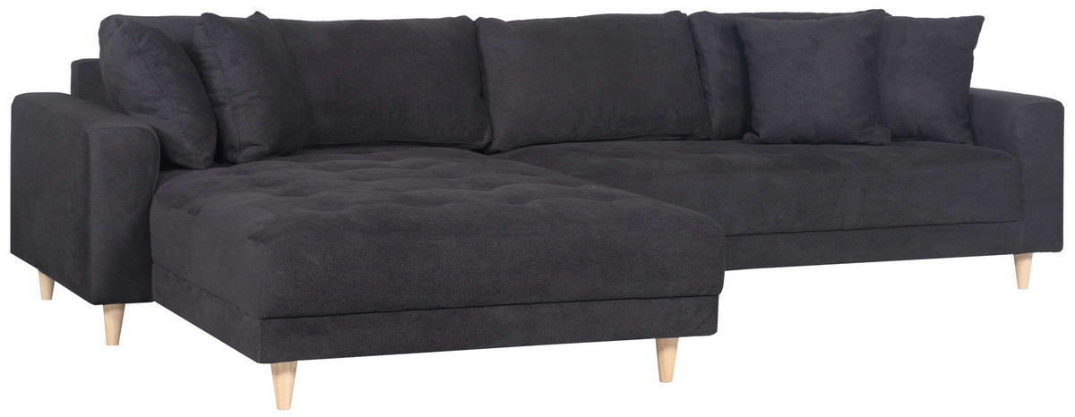 ECKSOFA Gorino - Hellbraun/Dunkelgrau, Holz/Textil (283/176cm) - Mr. Deko