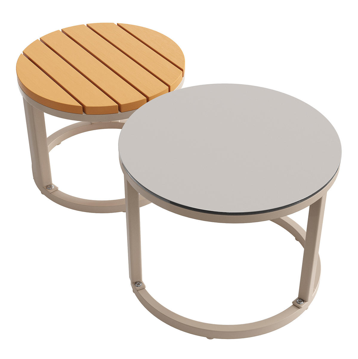 GARTENMÖBEL 110x66x86cm beige aus Metall und Olefin - Beige, Metall - Modfu