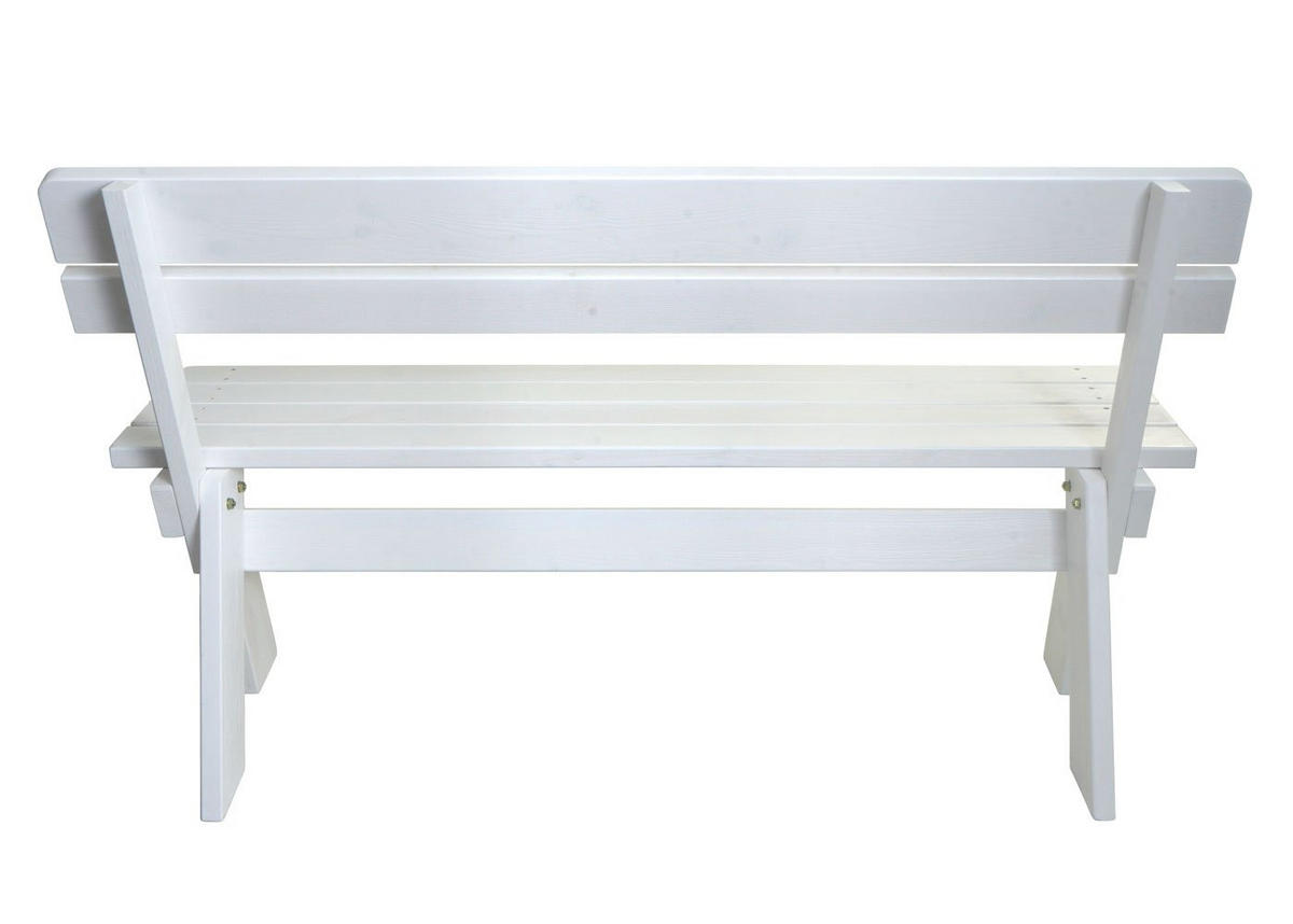 GARTENBANK 86x148x54cm Sitzhöhe 45cm Massiv-Holz 148cm Weiß - Weiß, Holz (148/86/54cm) - PROREGAL